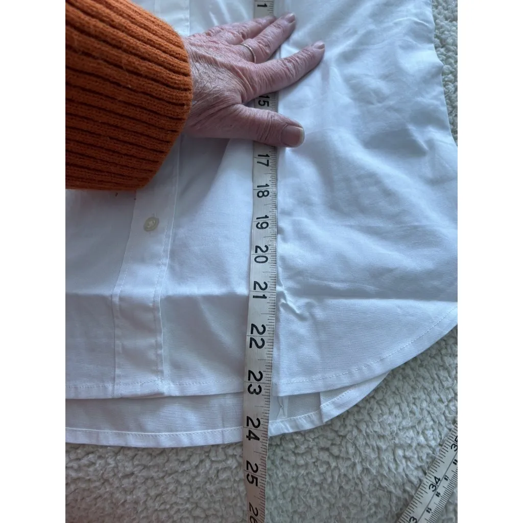 J.Crew $80 Sleeveless Cotton Poplin Blouse in Perfect Fit White Size Petite S - Image 14