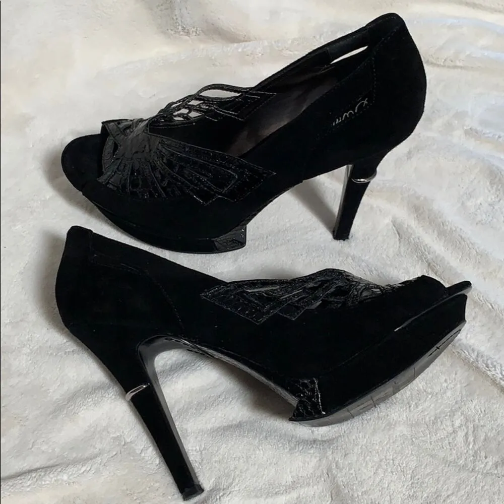 Sam Edelman Damen Nixie Suede Snakeskin Open-Toe Pump Heels Size 8 - Image 7