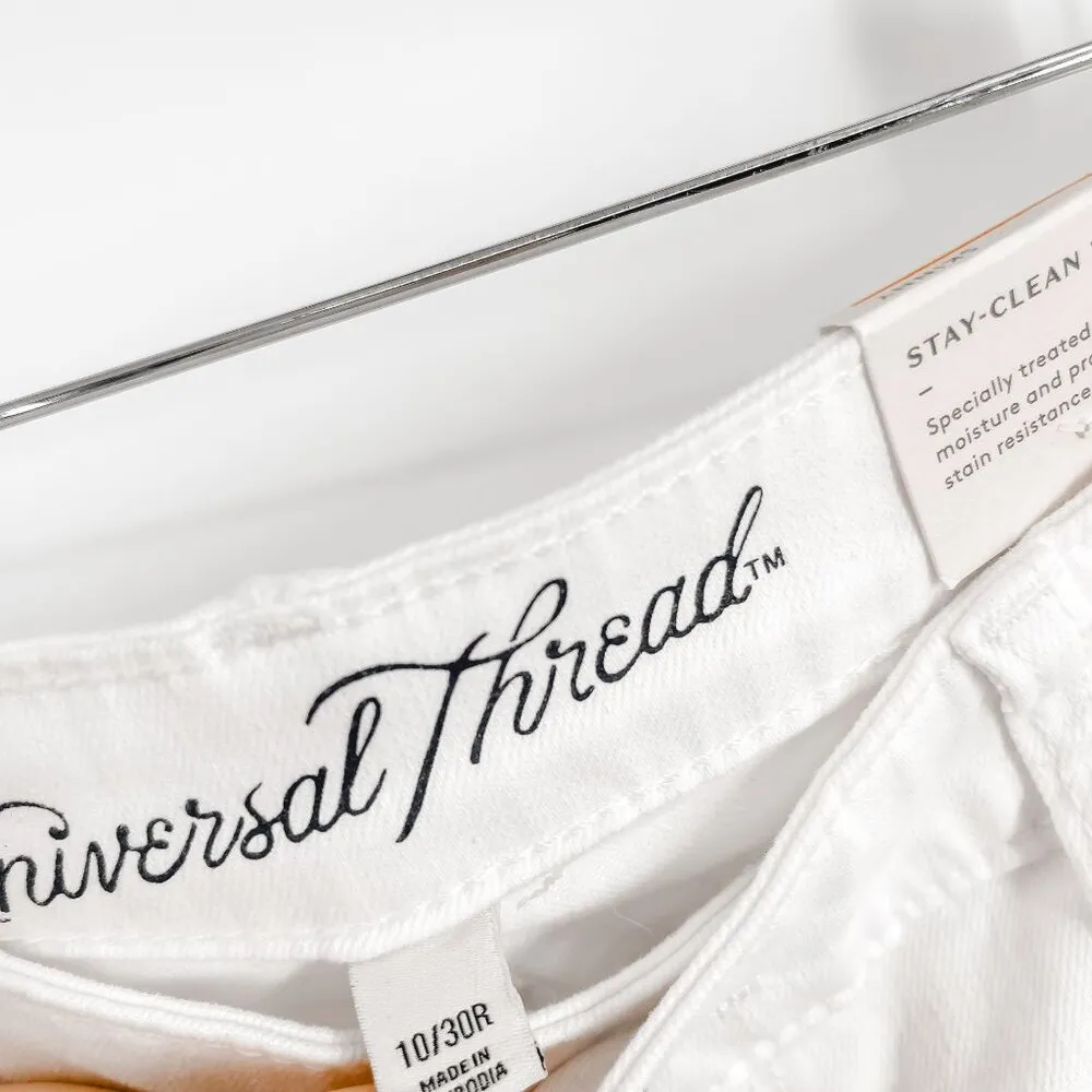Universal Thread Mid Rise Skinny Jeans White Denim Size 10 - Image 9