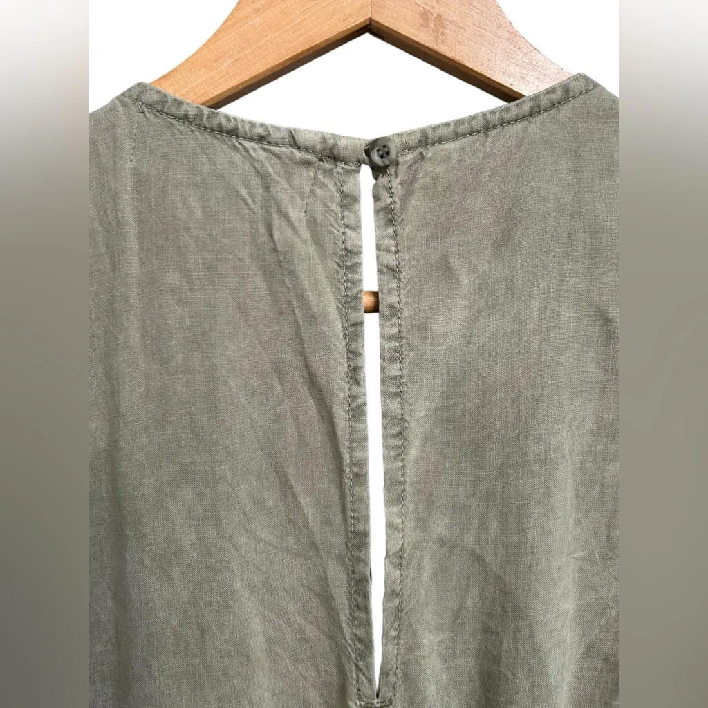 Cloth & Stone Anthropologie Green Mineral Wash Tie Front Erin Jumpsuit‎ XS - Image 4