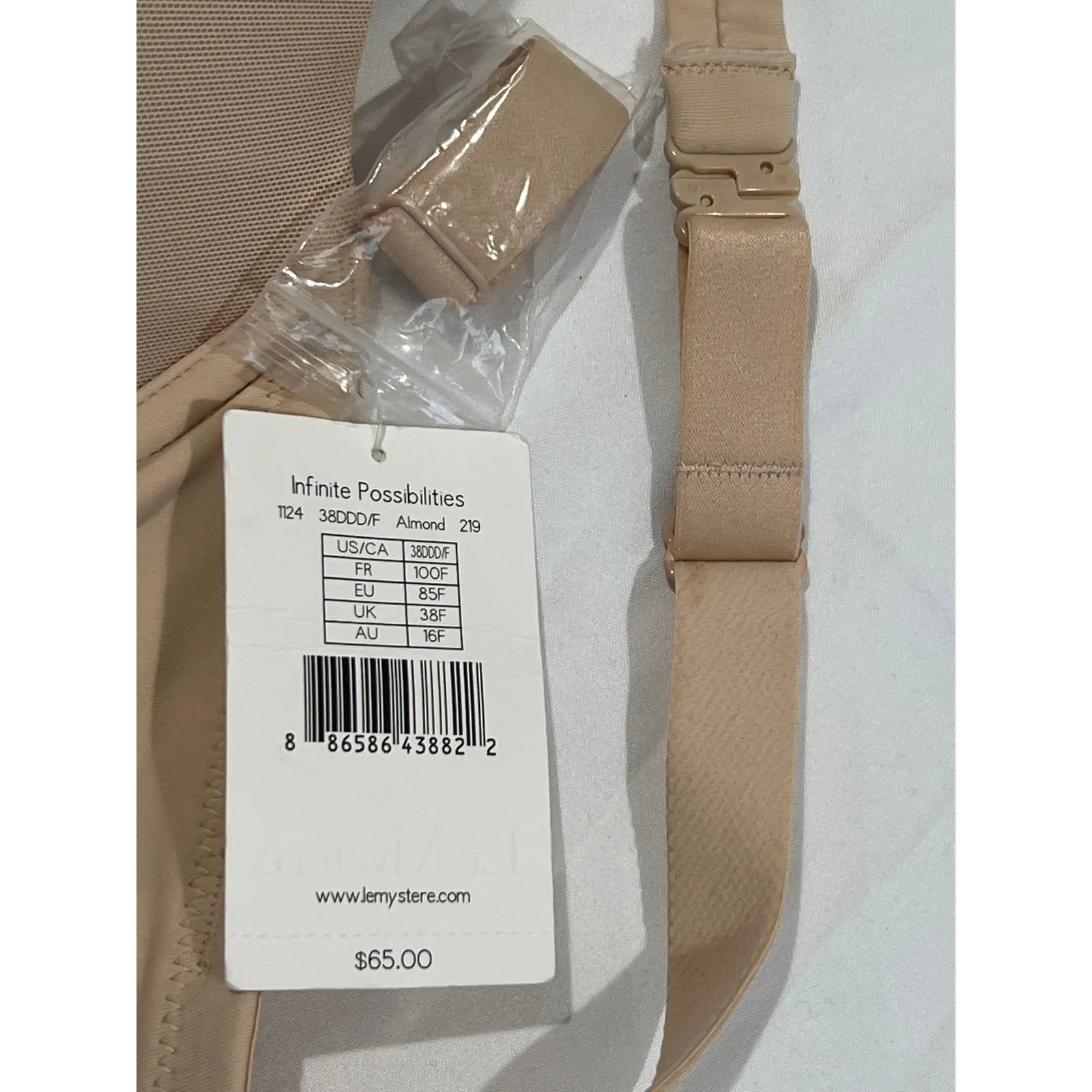Le Mystere Infinite Possibilities Bra 1124 in Almond Size 38DDD/F Multiway NWT Tan - Image 3
