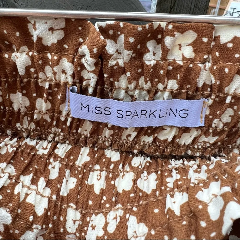 Miss Sparkling size M brown floral skirt Size M - Image 3