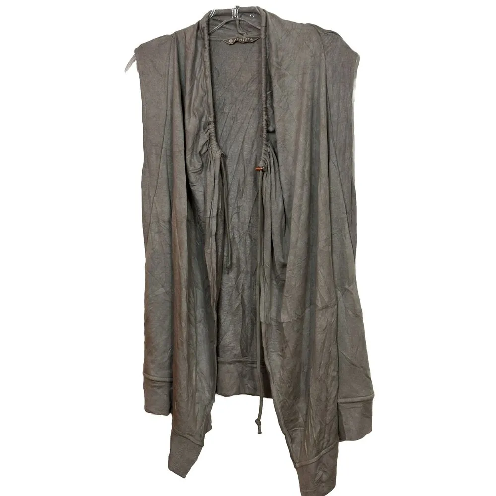 NEW‎ Athleta Women Mindset Vest Soft High Low Relaxed Fit Top Sand Gray XS - Image 3