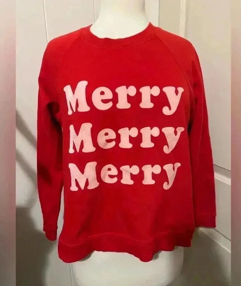 SHOW ME YOUR MUMU Merry Cole Sweater Red Christmas Size Small $98 Christmas - Image 3