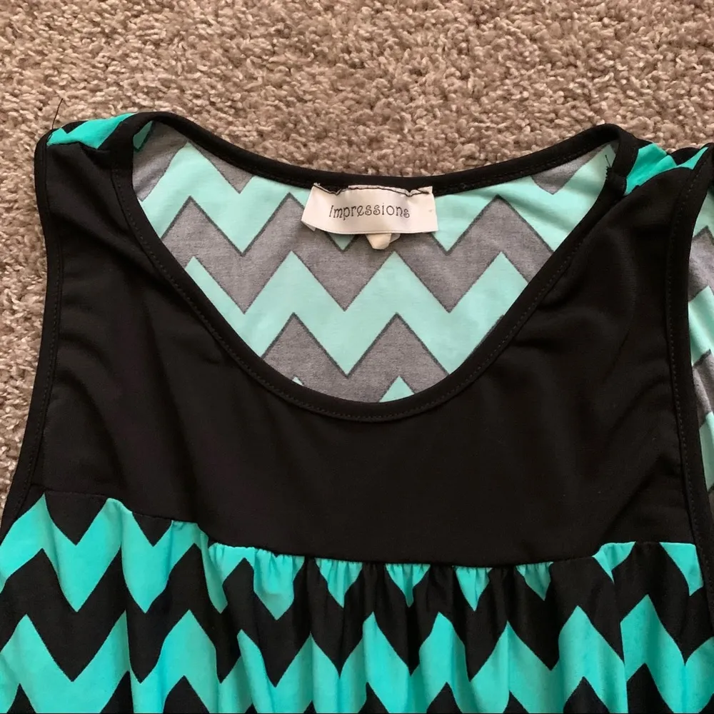black and turquoise chevron dress - Image 4