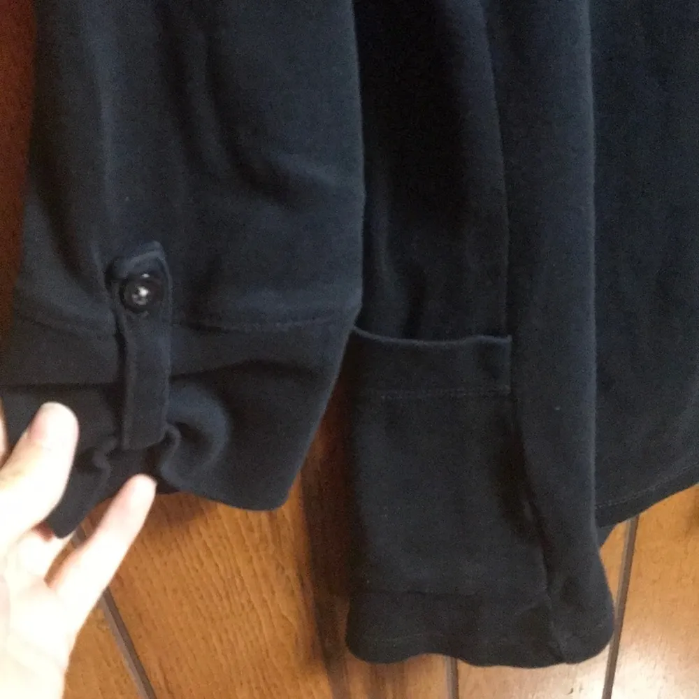 Kim Rogers black roll tab 3/4 sleeve open cardigan - Image 7