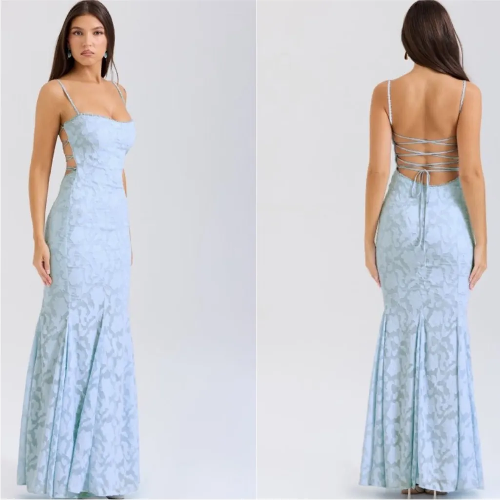 HOUSE OF CB 'Joan' Bluebell Lace Up Back Maxi Dress NWOT‎ Size S - Image 10