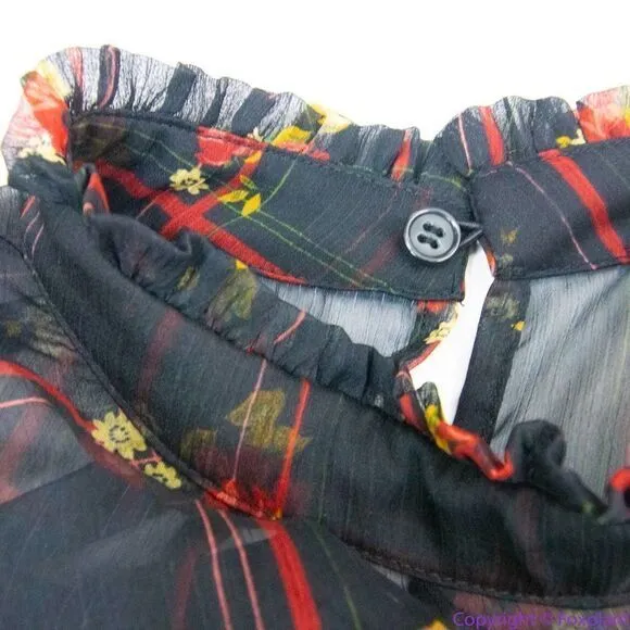 Eloquii floral print shift dress ruffle neck‎ flare long sleeve, 14 - Image 10