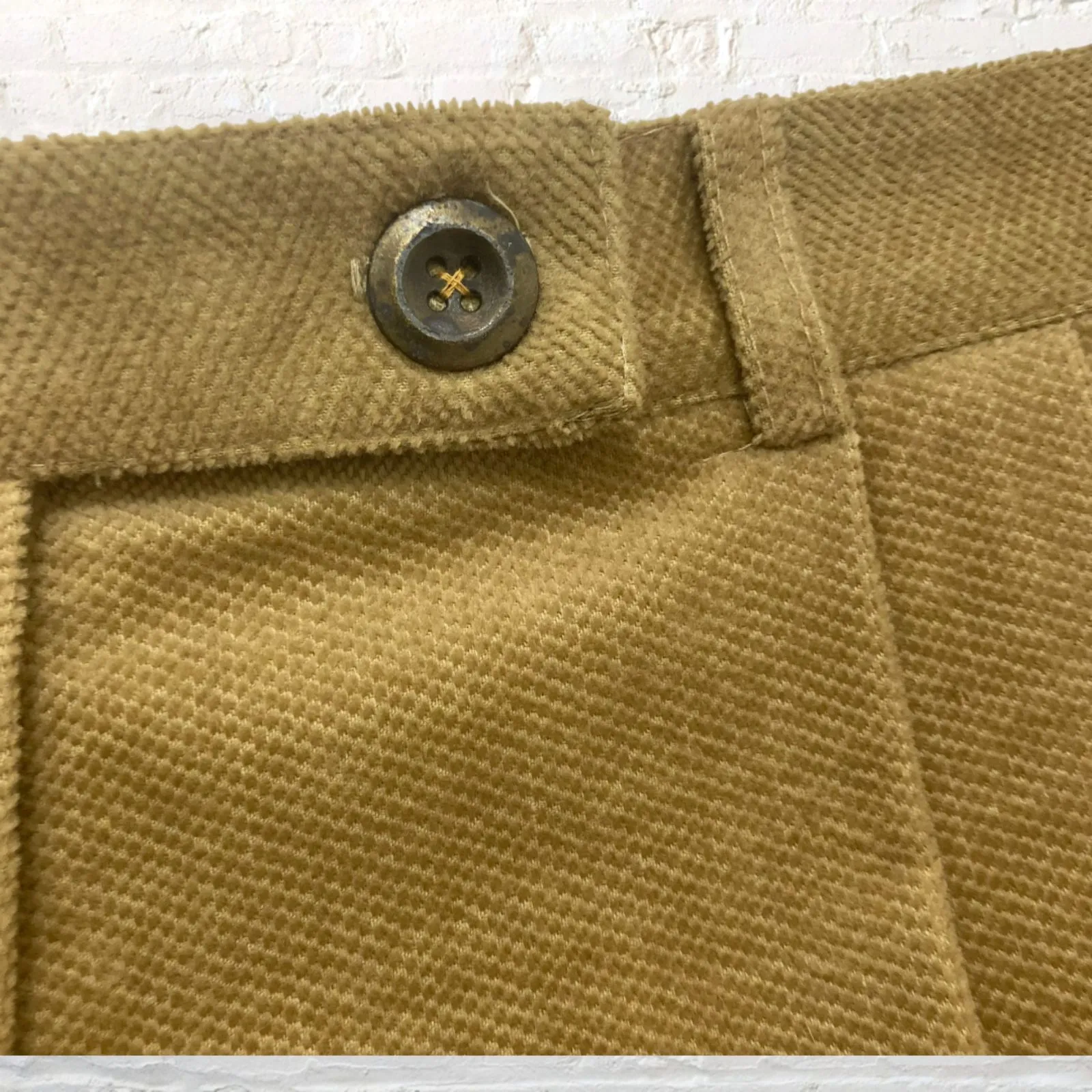 J.McLaughlin High Rise Chino Pants Olive Gold 14 Vintage Preppy Tailored USA - Image 6