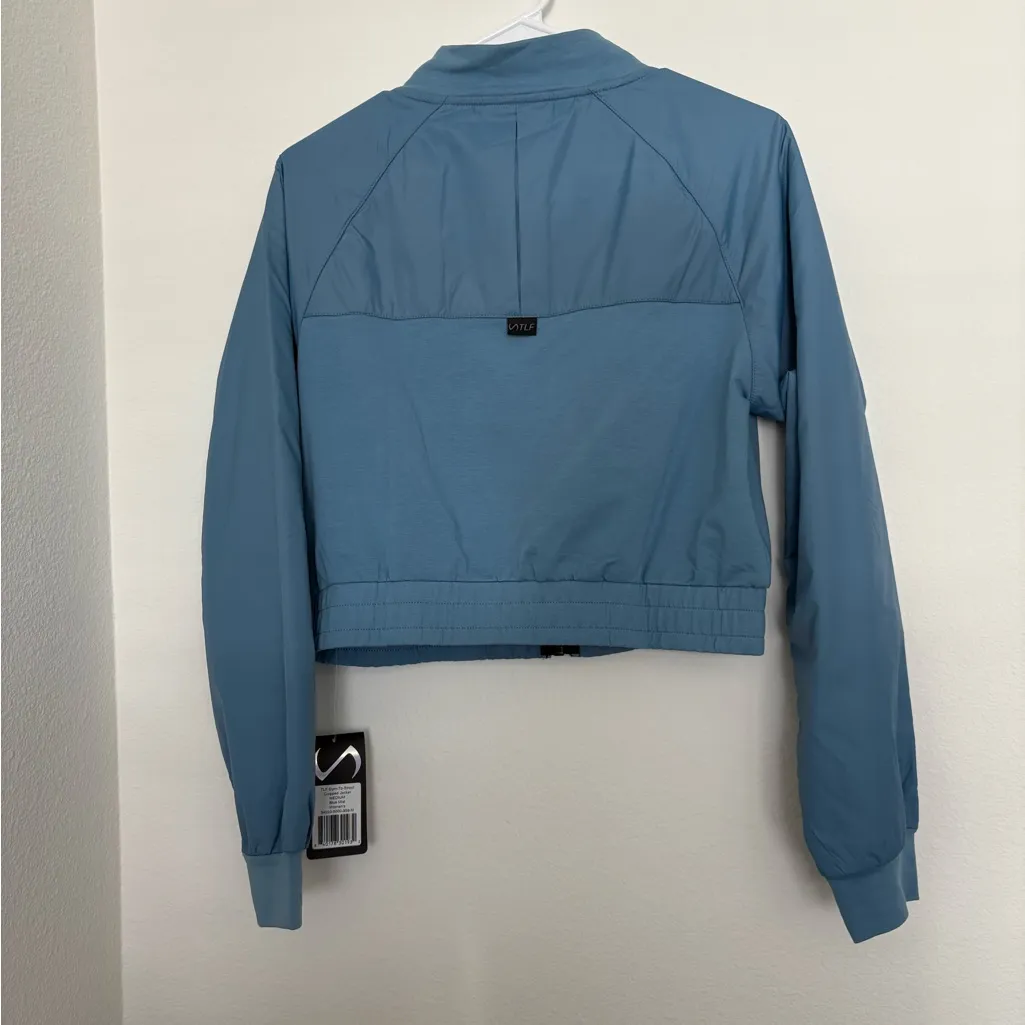 NWT TLF Apparel Athletic Maddox Blue Womens Full Zip Jacket Crop size M Size M - Image 2