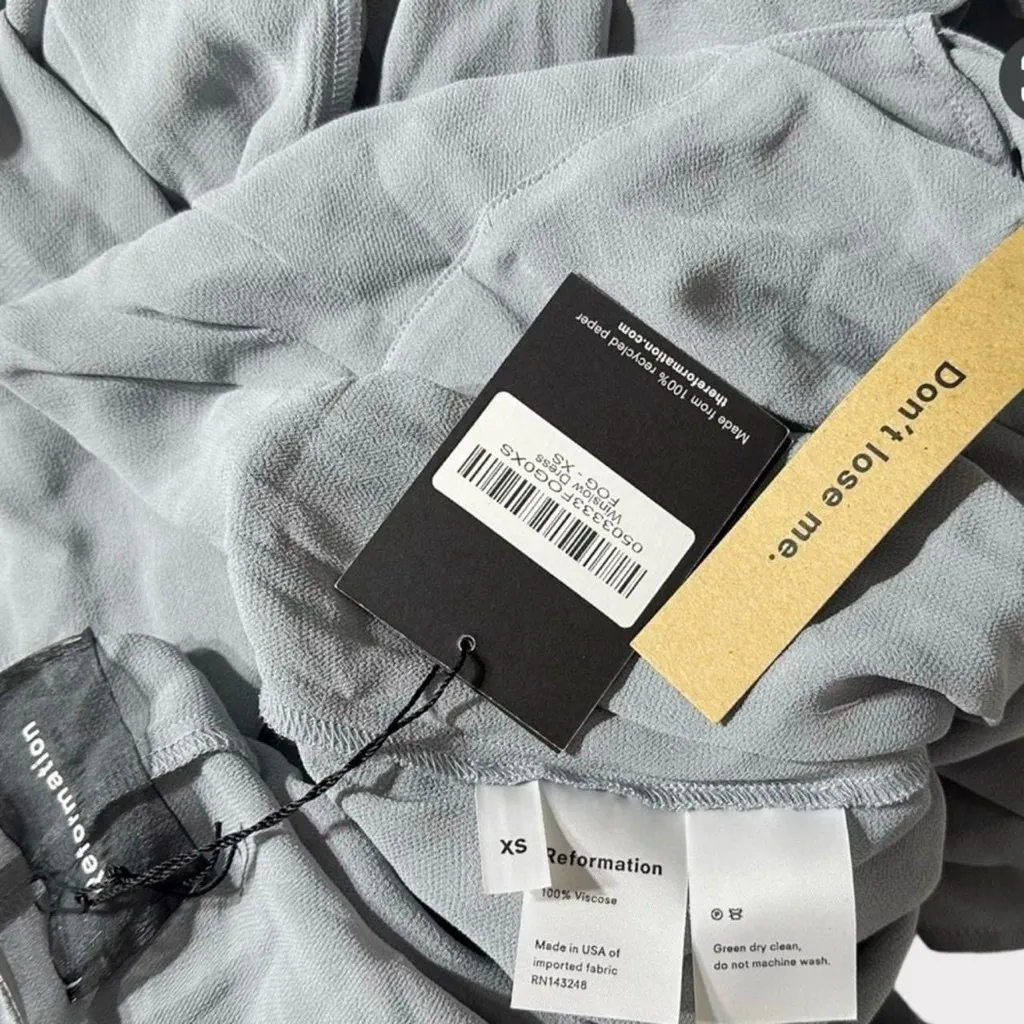 REFORMATION Winslow Wrap Maxi Dress, Fog, XS - Image 10