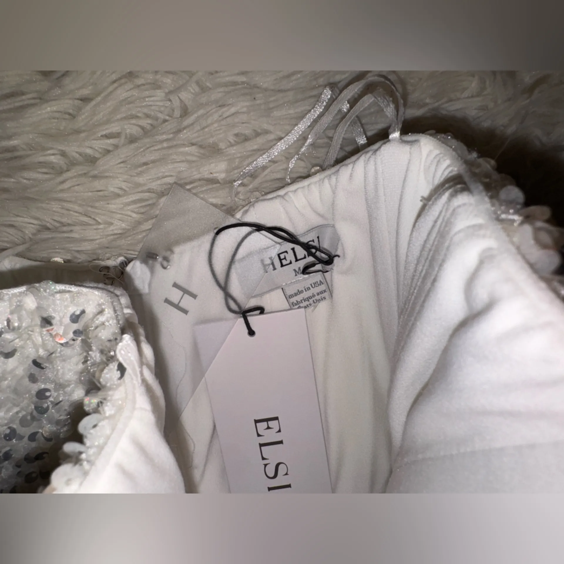 NWT Helsi Leslie Strapless Sequin Column White Midi Dress sz M Size M - Image 5