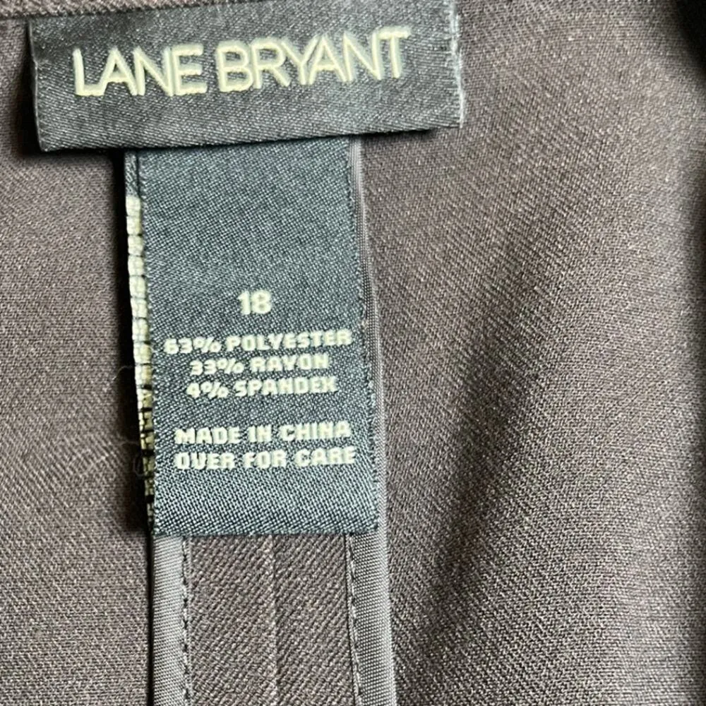 Lane Bryant‎ 18 Blazer Brown Stretch Button Front Jacket Career Workwear Pockets - Image 8
