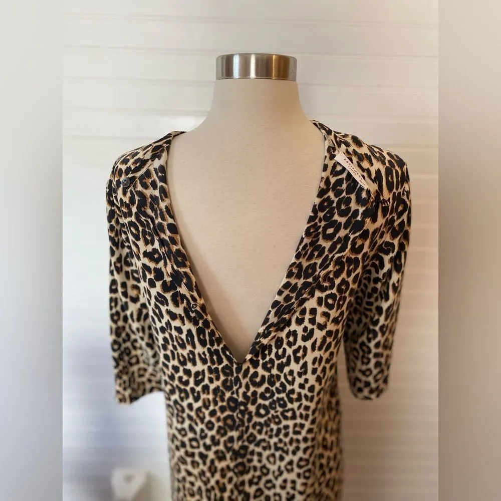 Equipment 100% Silk Cheetah Print Shift Dress - Image 6