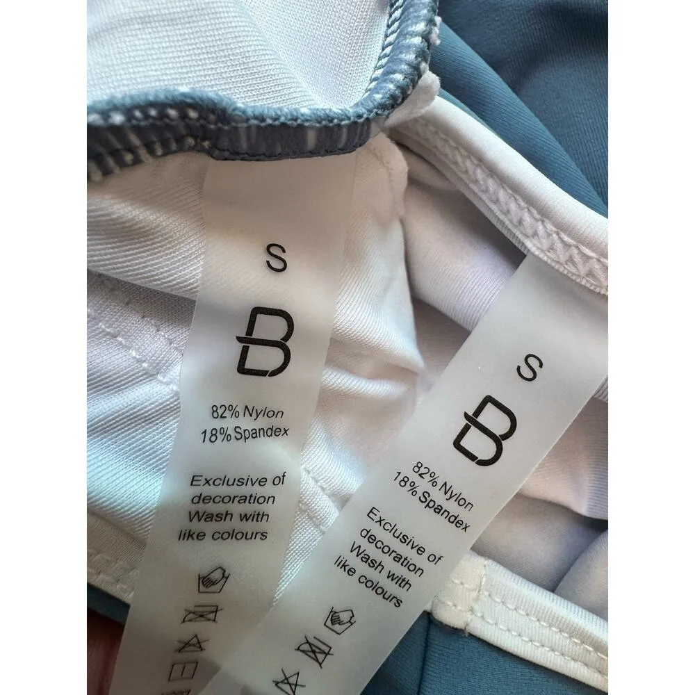 NWT Blooming Jelly Blue Sporty Two Piece Bikini Cheeky High Cut Swimsuit Small - Image 6