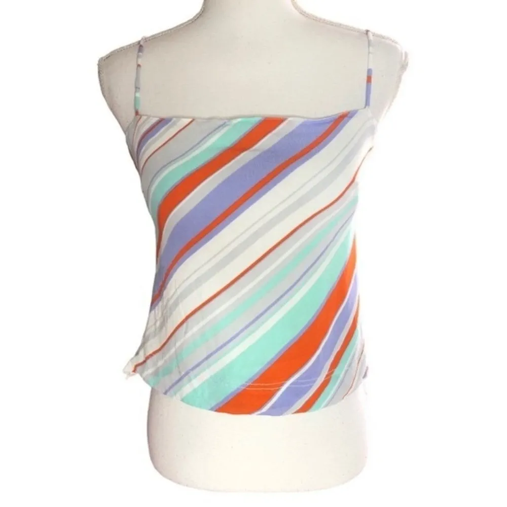 ASTR The Label Satire Orange Multi Striped Sleeveless Top - Image 95