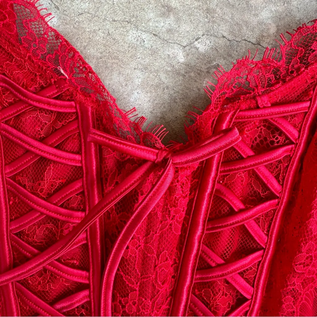 Victoria’s Secret Dream Angels Unlined Lace Up Corset Top size M Medium - Image 4
