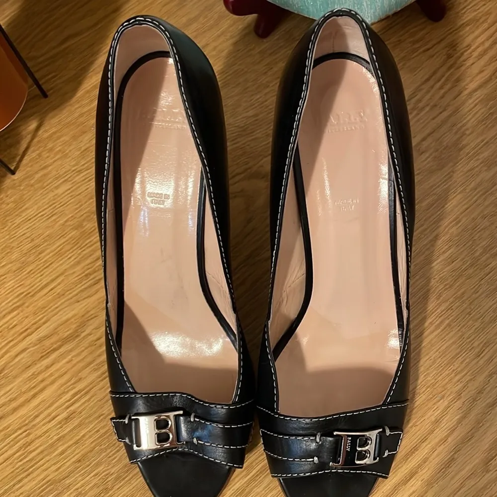 👠👠👠BOGOHO 👠👠👠Bally PeepToe Black Leather Wedge Heels Size undefined - Image 5