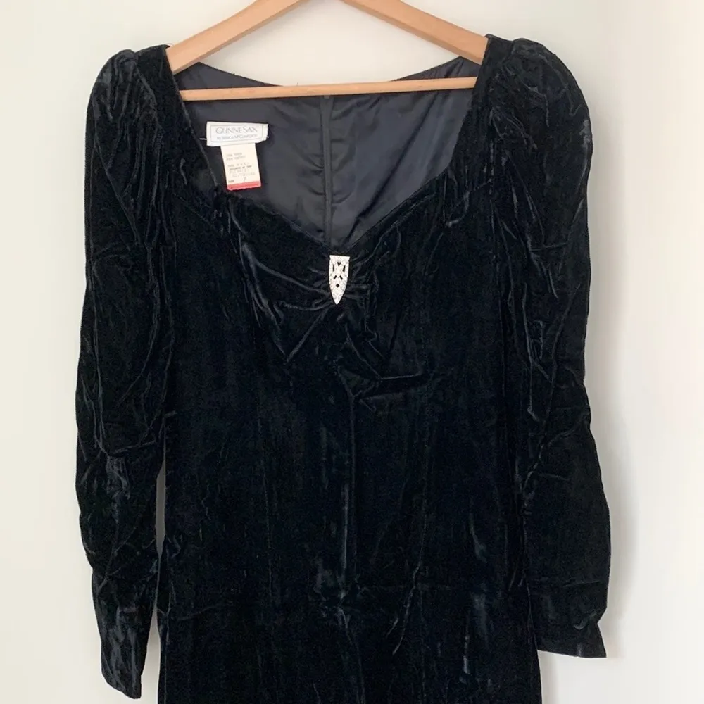 Gunne Sax Black Velvet Dress - Image 3