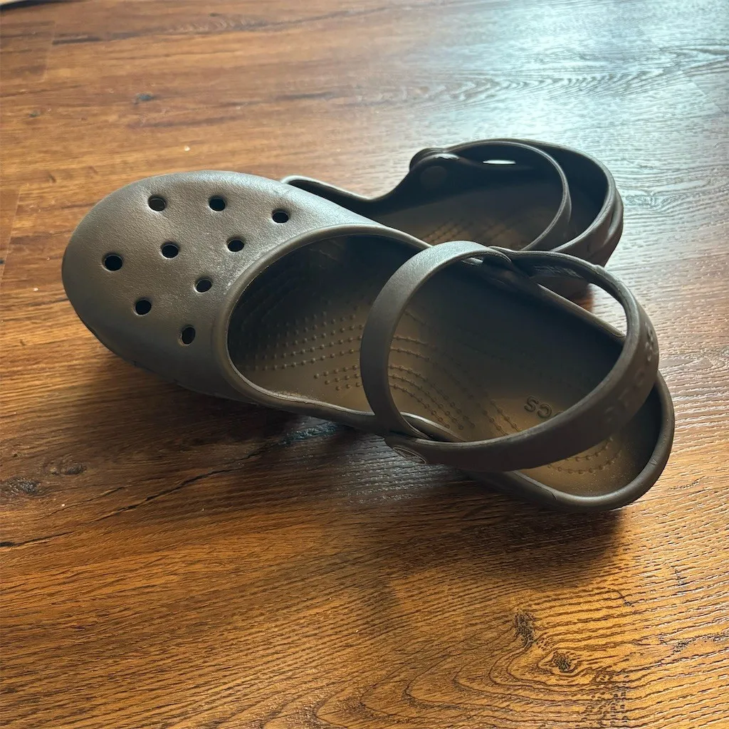 Crocs Karin Mary Jane Clogs Womens Size 8 Brown Slip On Comfort Shoes - Image 3