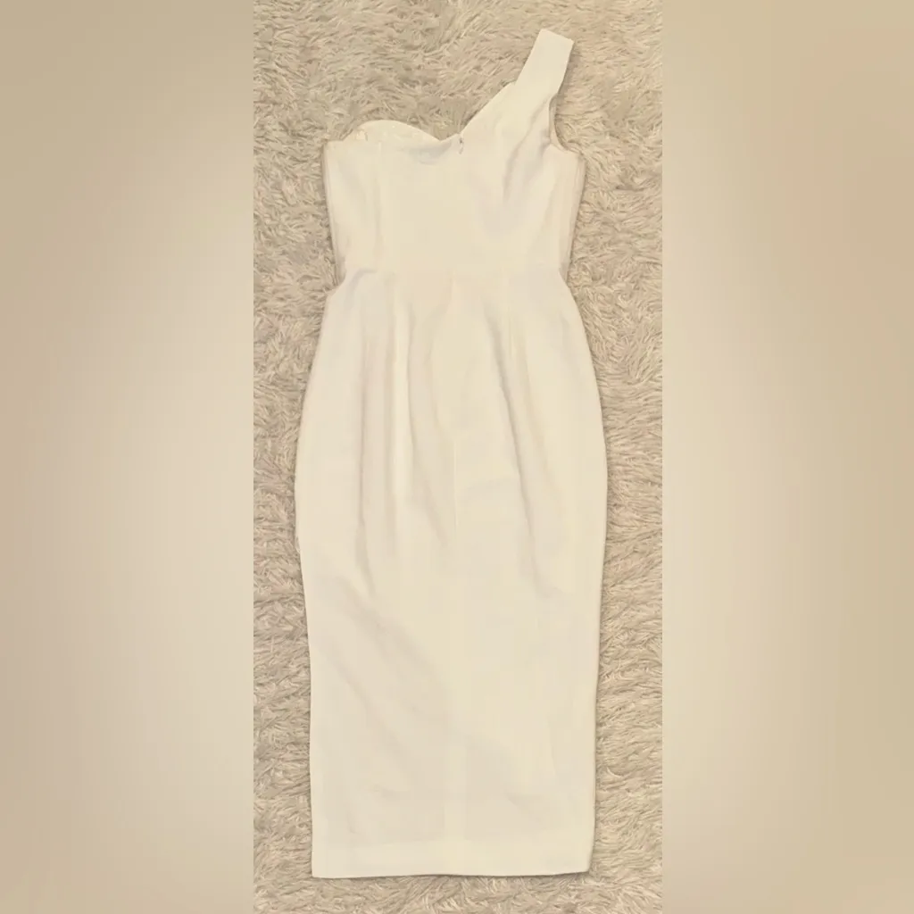 NEW Dress the Population Magnolia One-Shoulder Asymmetric Body-Con Midi Dress S - Image 4