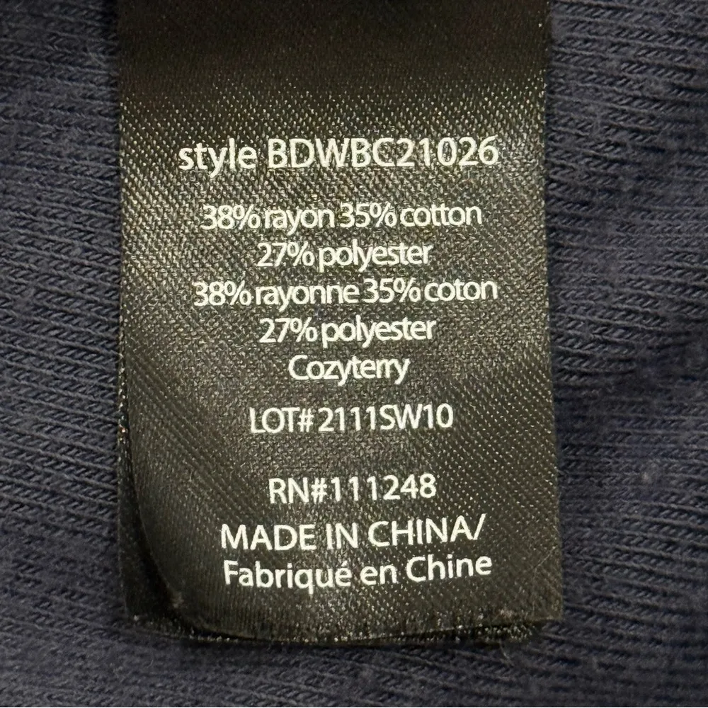 Barefoot Dreams Beach Cozy Terry Hoodie Sweatshirt Crossover Indigo Blue Size XS - Image 9