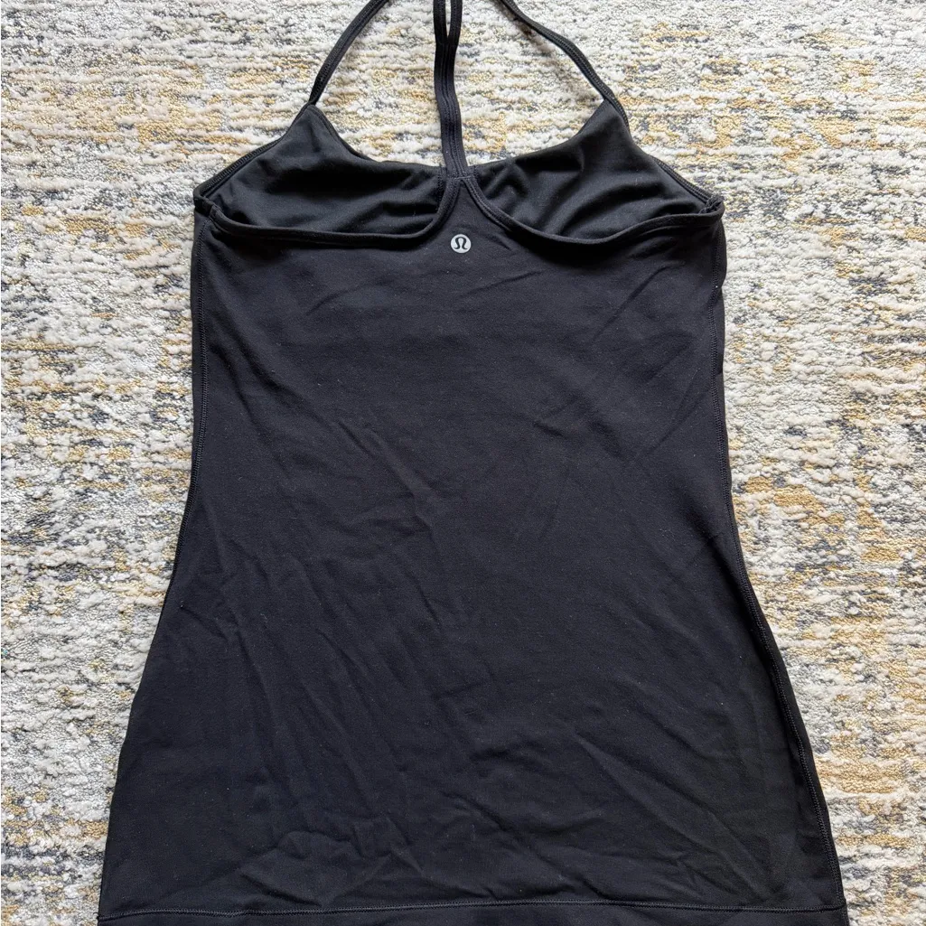 LULULEMON Power Pose Tank Top with Shelf Bra Black size 6 - Image 4