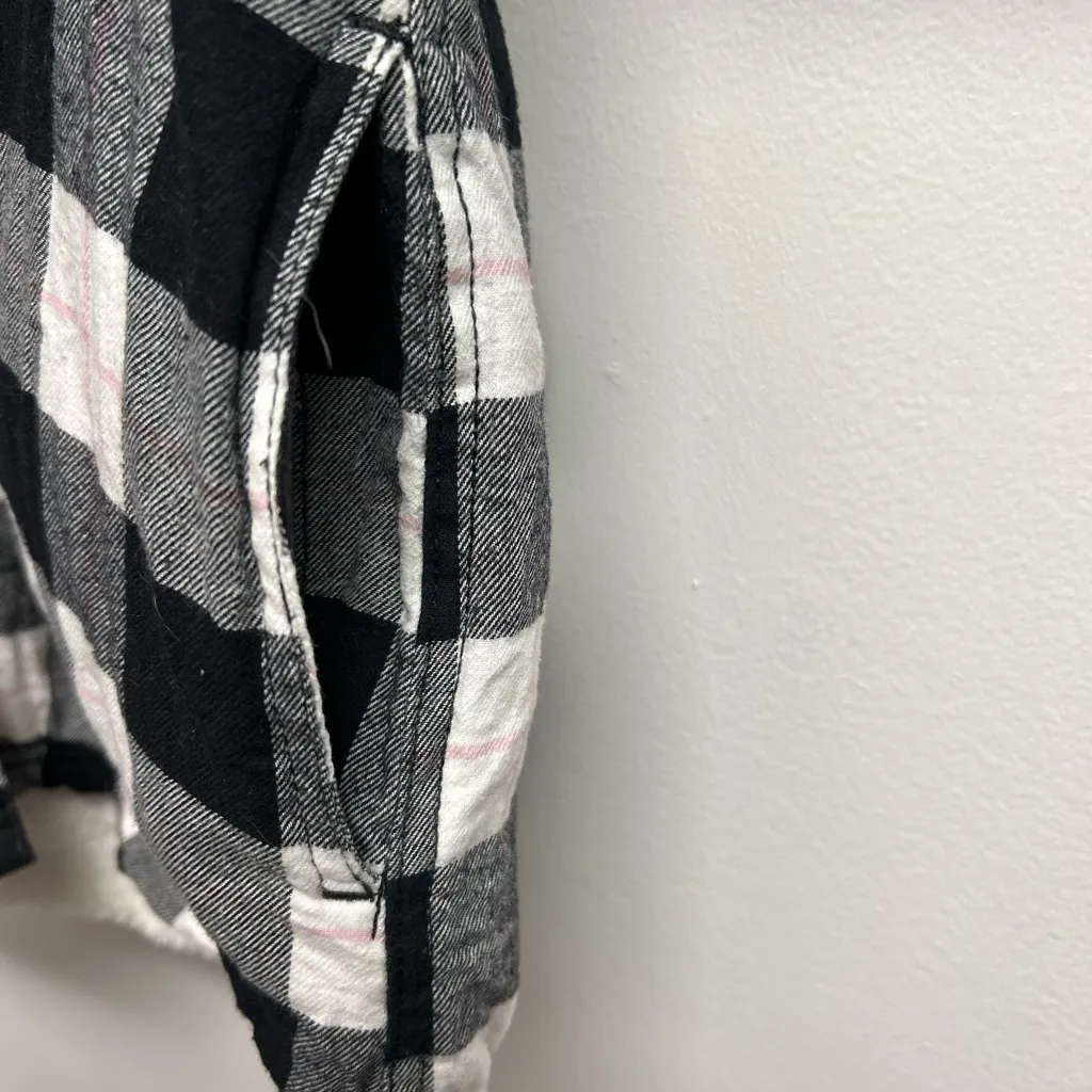 Boston Traders Black and White Plaid Women's Shacket Jacket - Image 2