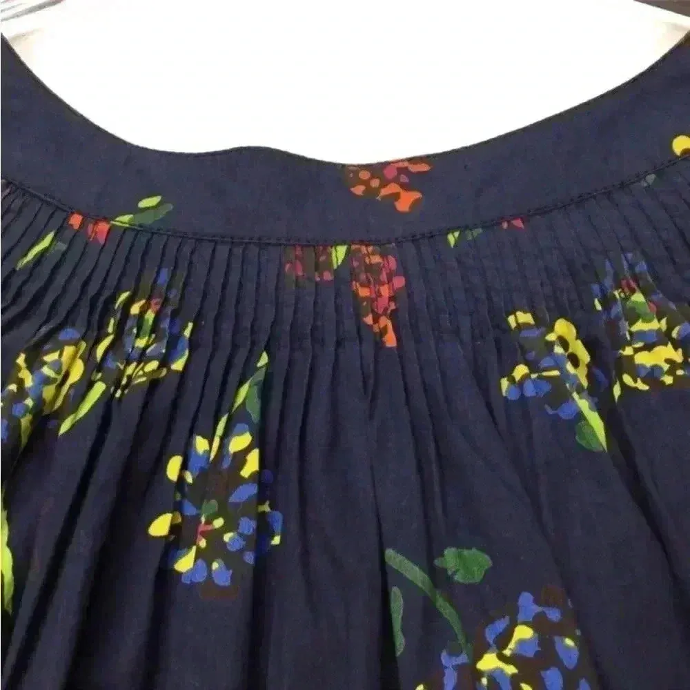 Ulla Johnson Joelle Poplin Puff Sleeve Midnight Blue Floral Top Blouse Size 0 XS - Image 8