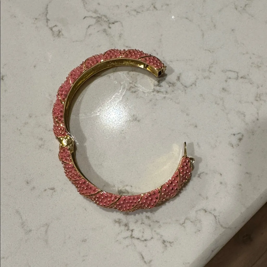 Lilly Pulitzer Pink and Gold Tone Enamel Sea Urchin Bracelet - Image 3