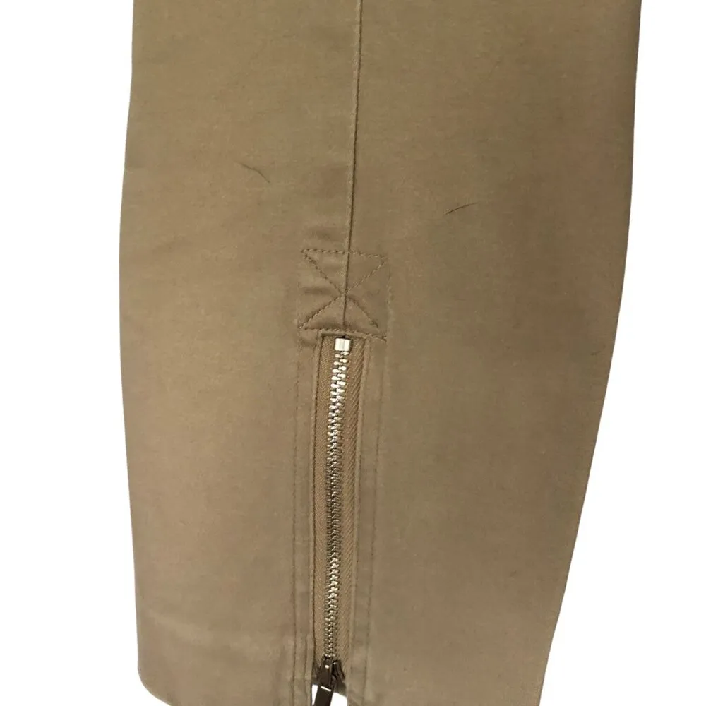 Cache Tan Cropped Zipper Ankles Pants Stretch Cotton Spandex 5 pocket Size 12 - Image 3