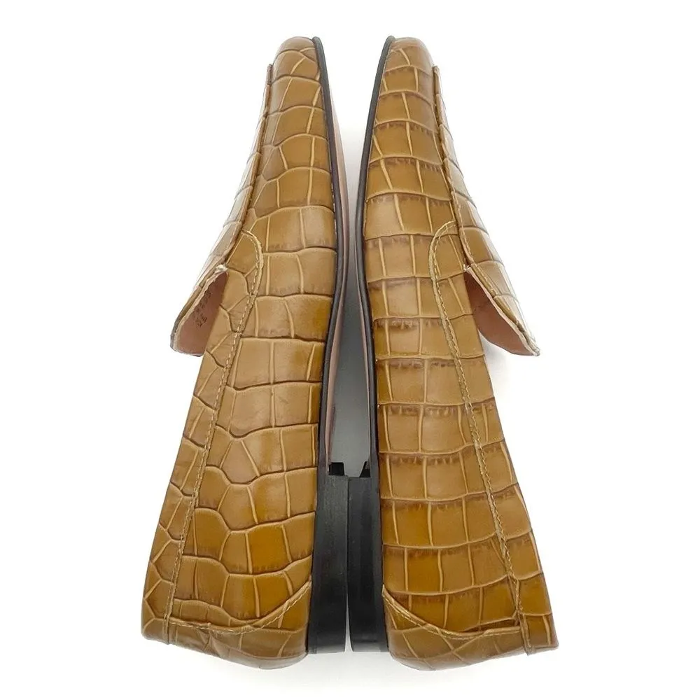 NEW J. Crew Cecile Croc Embossed Leather Slipper Loafer Tan Slip-On Size 7 NWOB - Image 11