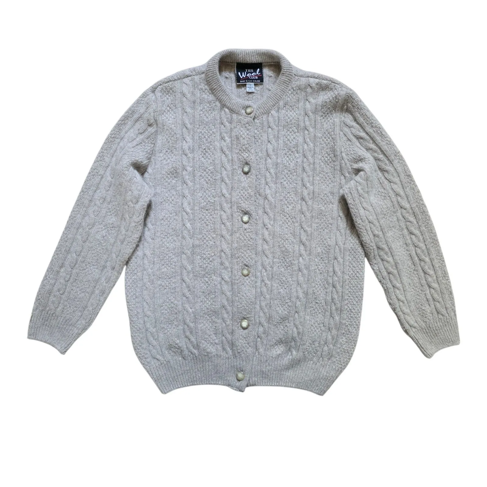 The Wool Club New Zealand Sweater Women Size Large Cream Wool Angora Blend - Image 8