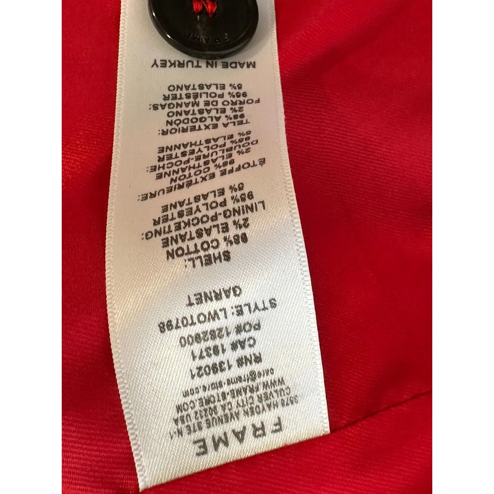 FRAME Womens Red Velvet Blazer Jacket Size 12 Luxe Evening Cocktail Party - Image 11