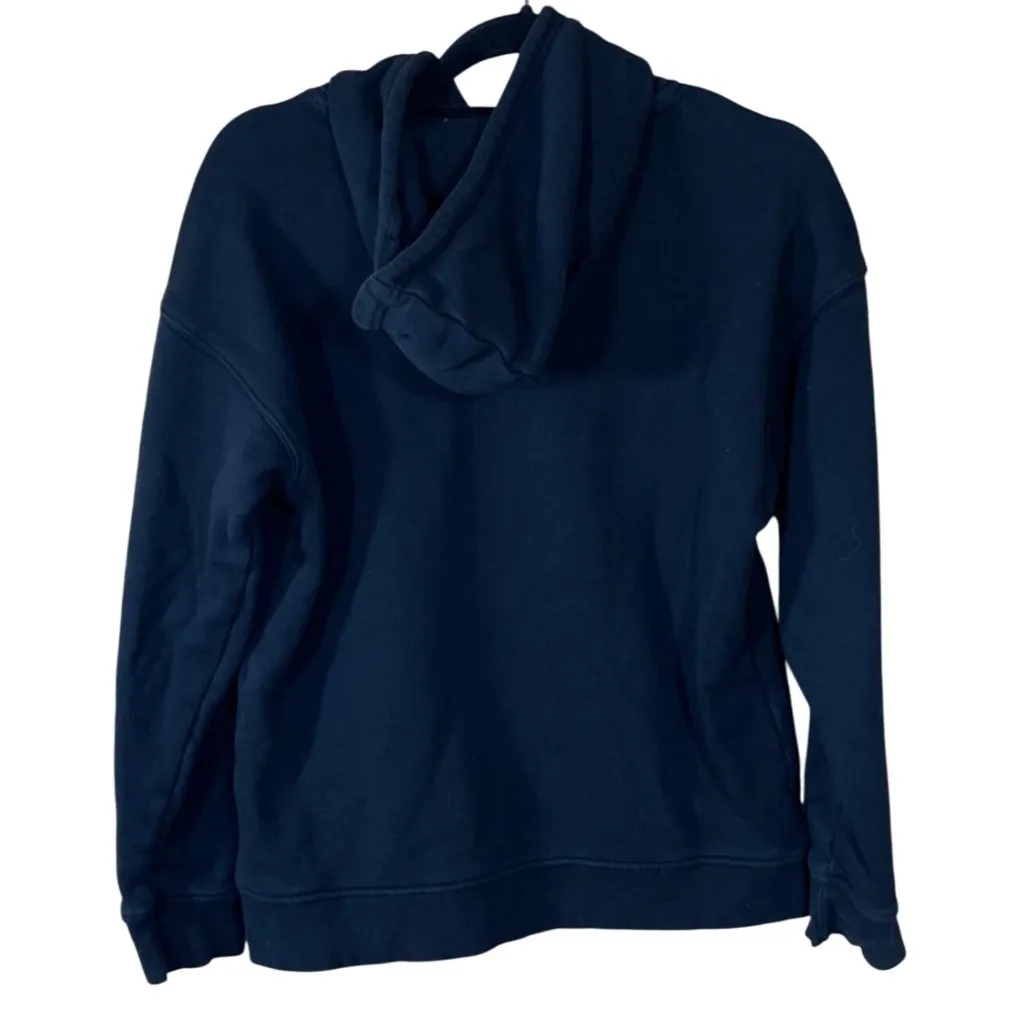 Adidas Trefoil Hoodie Sweatshirt Black White Logo S Small Women's - Image 2