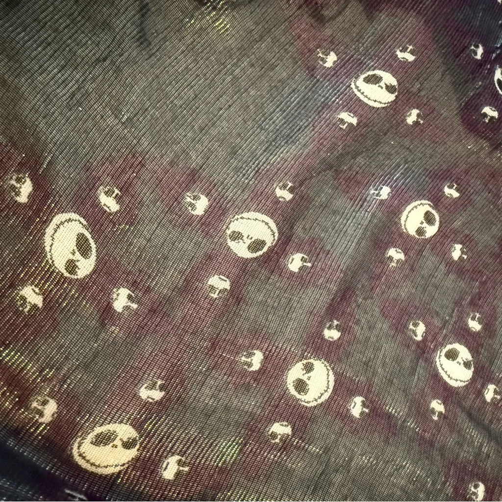 Nightmare before Christmas Jack Skellington Patterned Black Scarf - Image 2