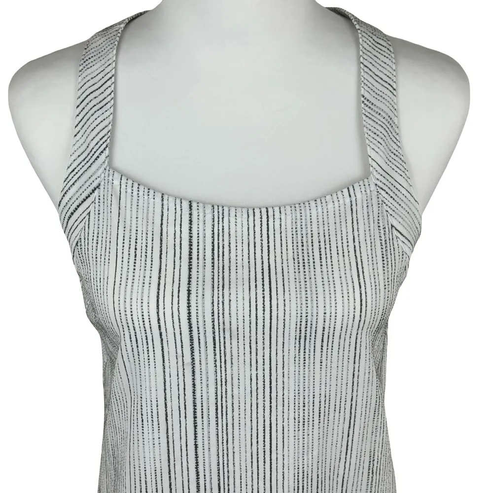 Athleta Arrival Tank Amara Stripe White & Black Racerback Athletic Women's Top - Image 8