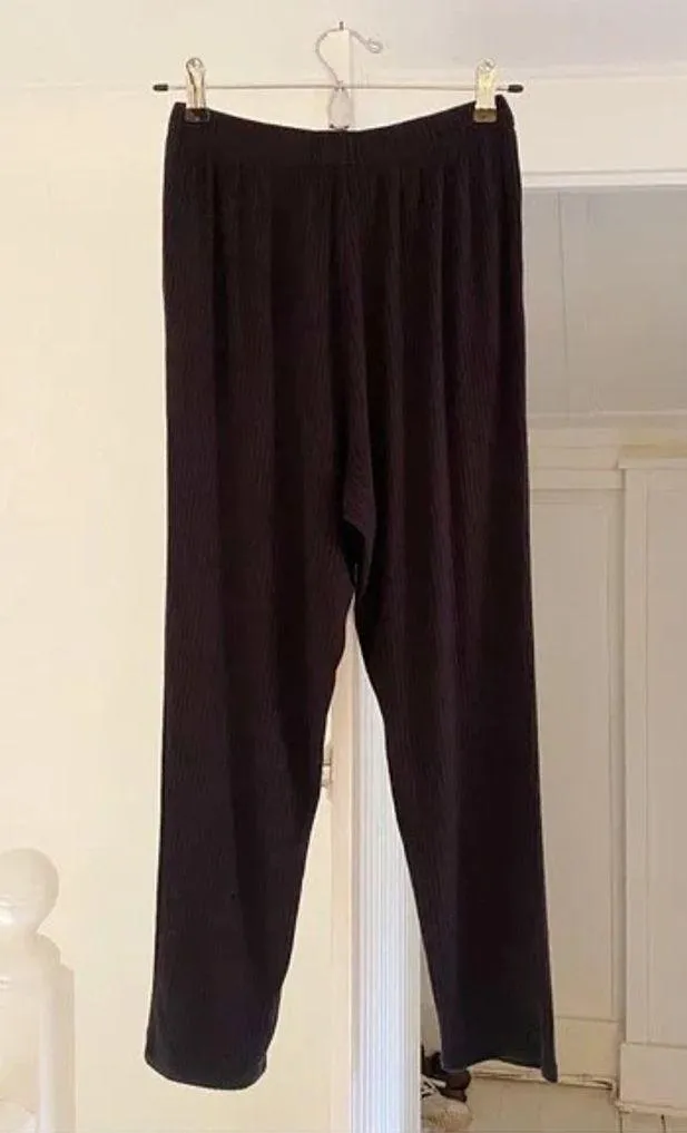 Molly Modal Rib Knit Pajama Set in Black Size S - Image 9