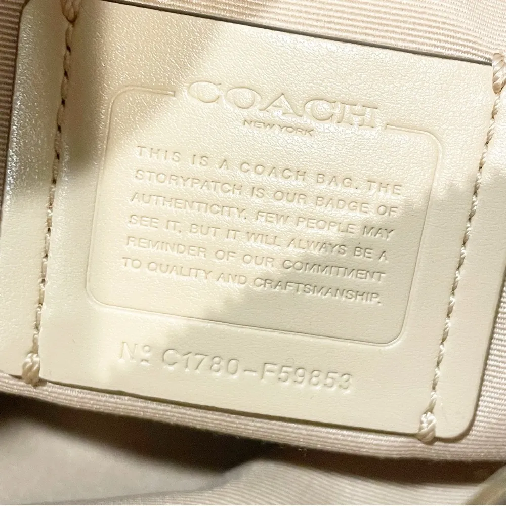 Coach Mini Kelsey Cream Yellow Pebbled Leather Crossbody Satchel - Image 4