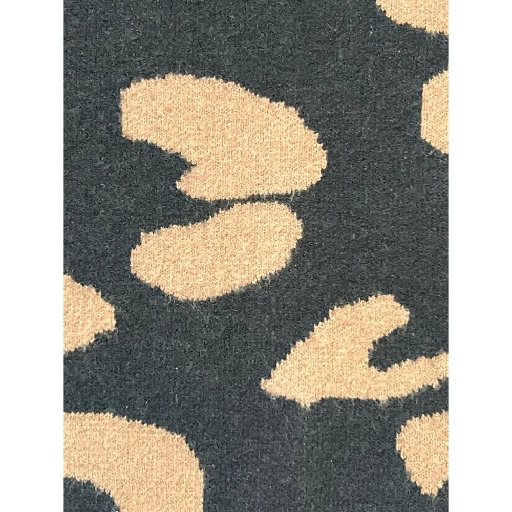 SHEIN Taupe Black Animal Print Long Sleeve Knit Pullover Sweater Sz L Wo… - Image 2