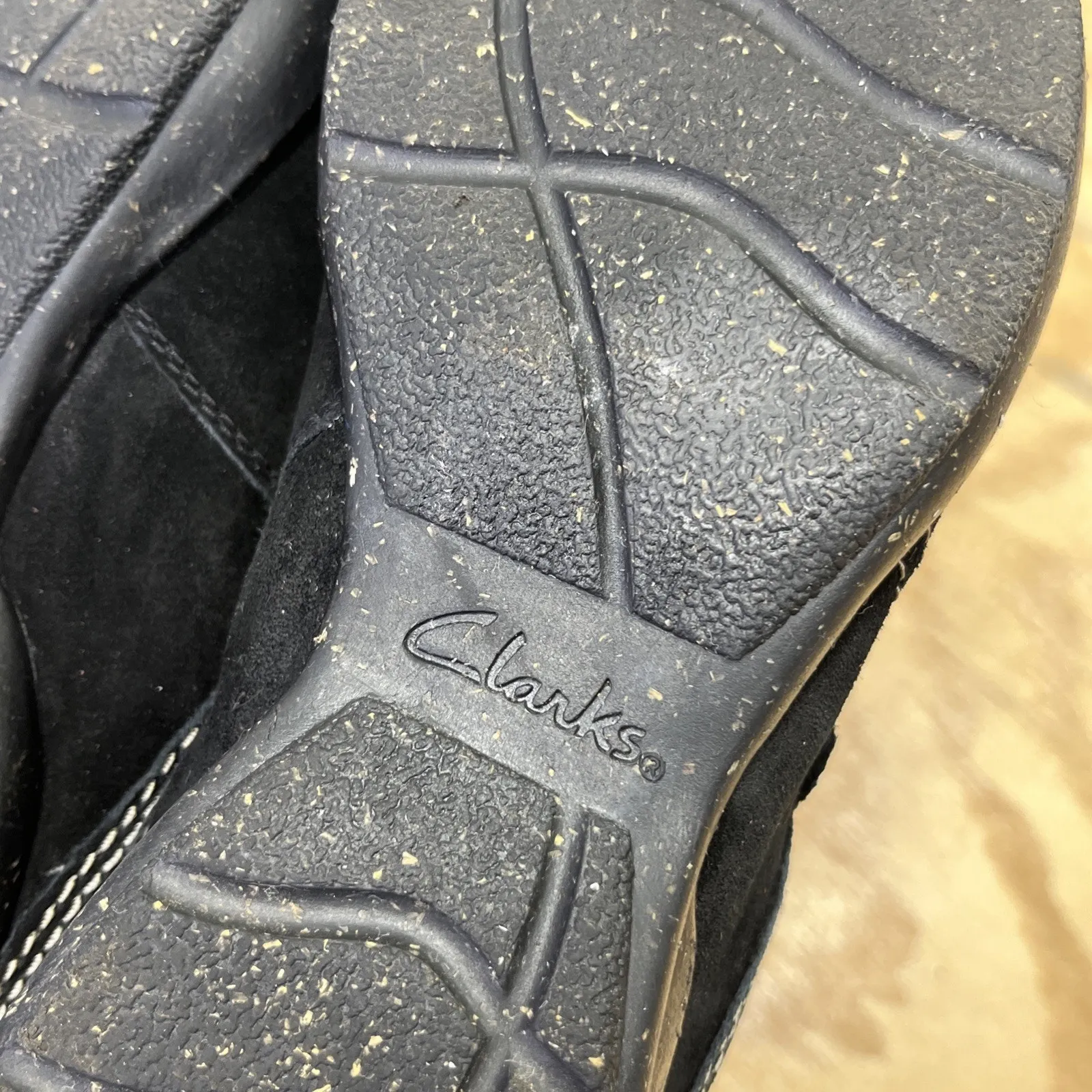 Clarks Roseville Echo Slip On Clog Black Suede Womens 6.5 Support Comfort - Image 11