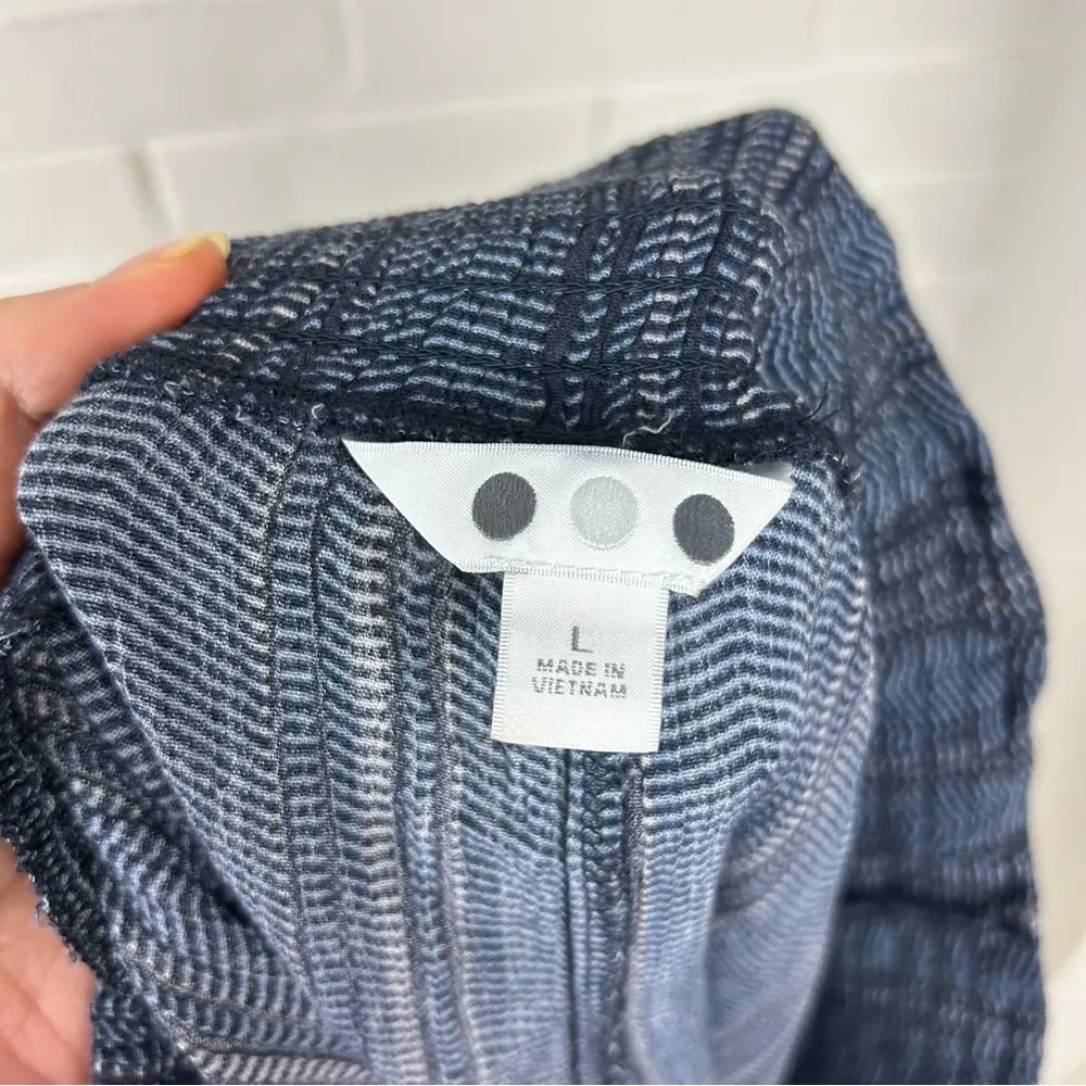 Three Dots Blue Boho Print Flowy Stretch Waist Shorts Size L - Image 3