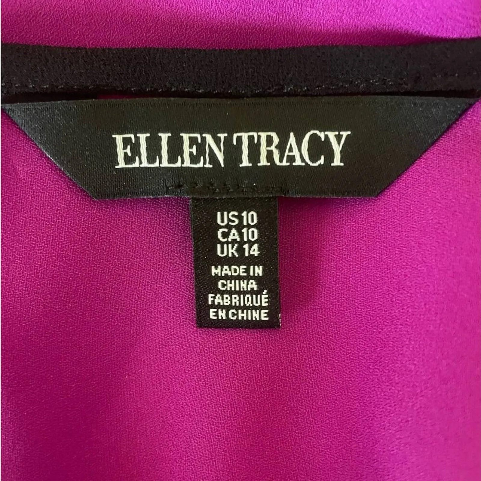Ellen Tracy‎ Women Top 10 Purple Button Up Dressy Career Office Event Classic - Image 2