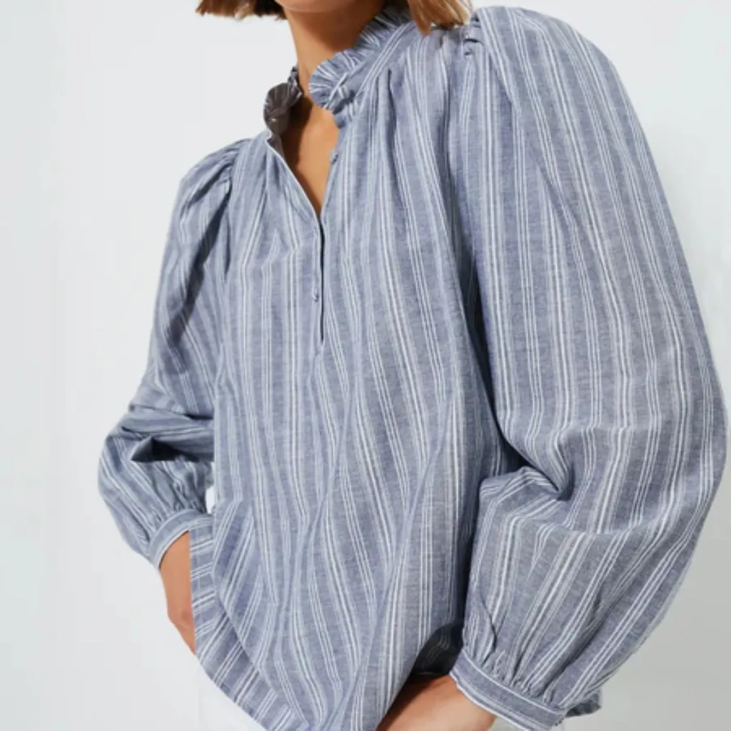 Tuckernuck Pomander Place Denim Stripe Cosette Button Down / S - Image 2