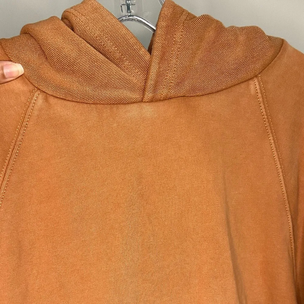 Aerie Brown Comfort Lounge Boxy Luxe Inside Out Cropped Hoodie Sweater sz S - Image 3