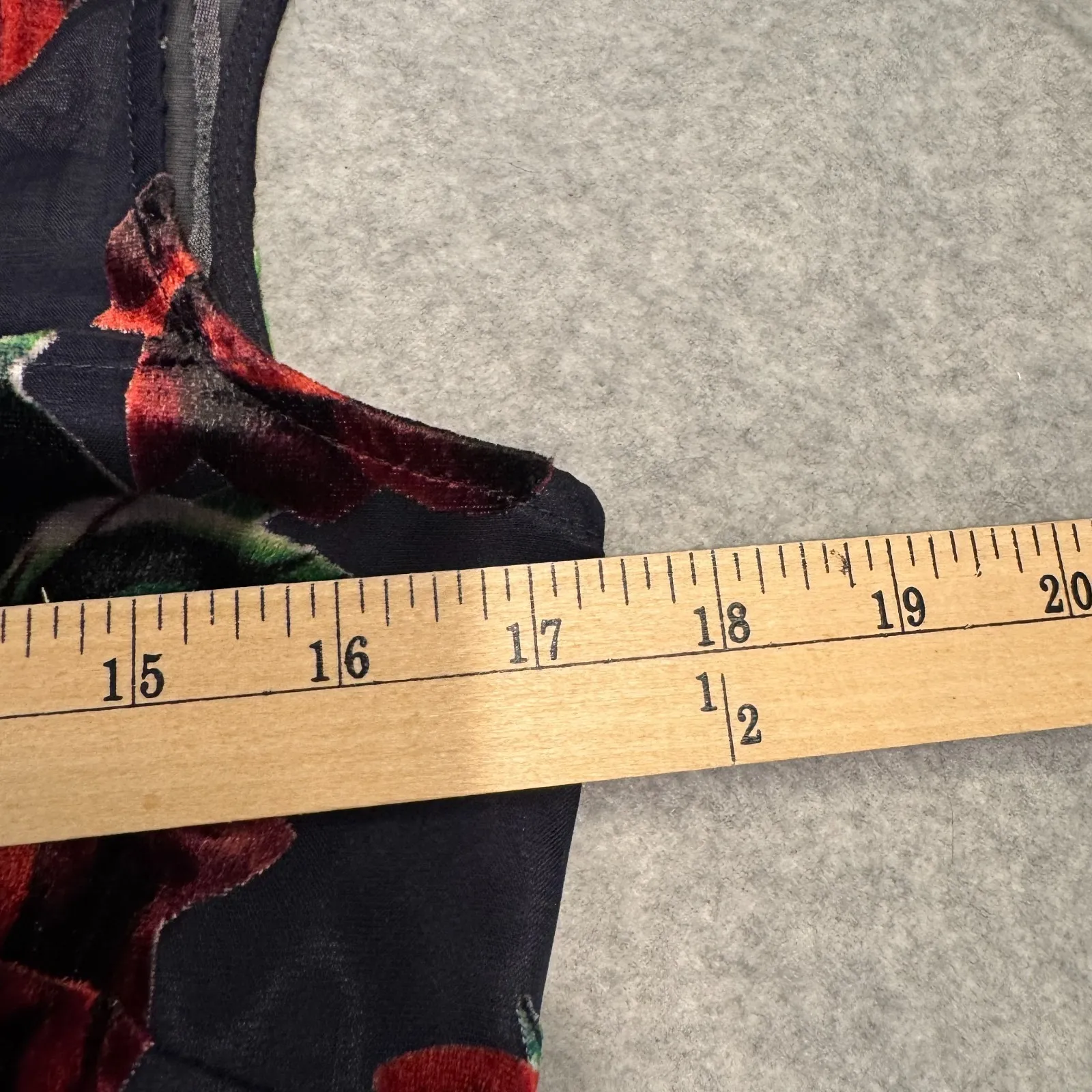 Tahari Whimsigoth Dark Romantic Fairy Dress Womens 6 Black Red Velvet Floral - Image 15