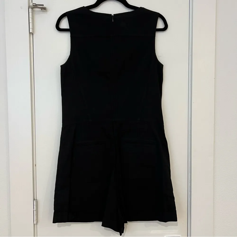 Theory Hadrine Blend Black Linen Romper - Image 5