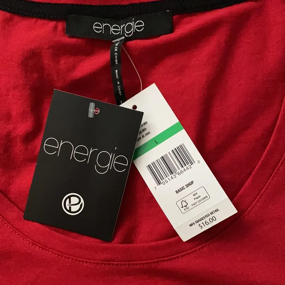 Long Sleeve Red Energie Top Size Large - Image 5