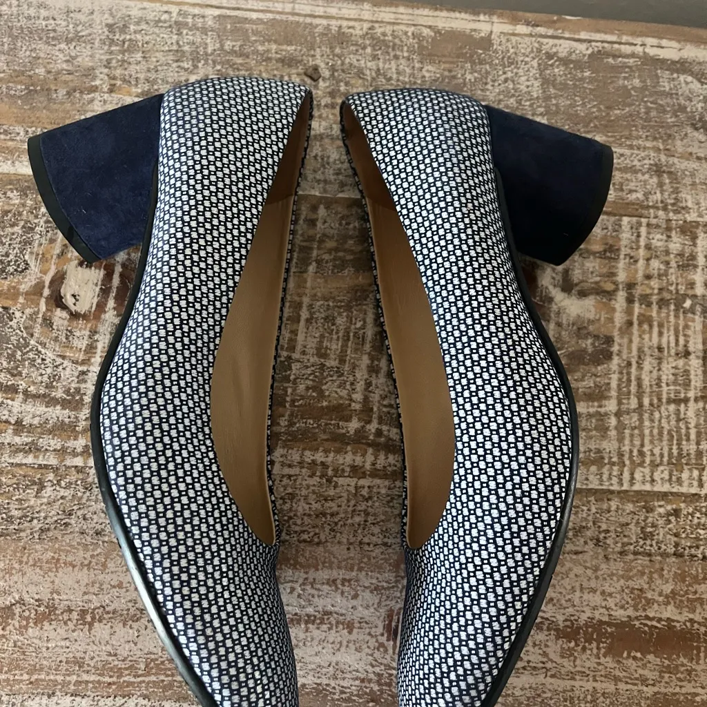 AMALFI Remole Blue and White Toffes/Notte Cashmere Heels Size 9.5 - Image 9