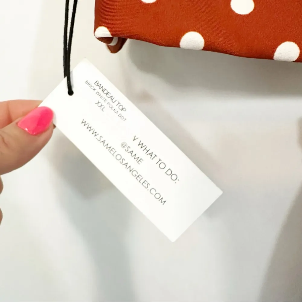 NWT Skin by Same Brick White Polka Dot Bikini Set Size XXL - Image 5